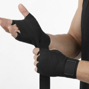 XFACTOR Professional Stretchable Cotton Boxing & Weightlifting Hand Wraps (110 Inch, Black) - 1 Pair