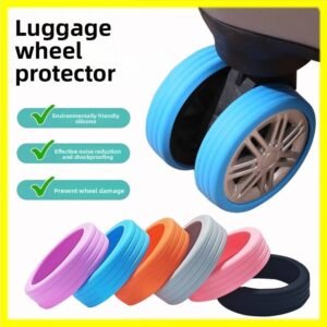 Thickened Silicone Luggage Wheel Protectors - Quiet Wear-Resistant Suitcase Caster Covers