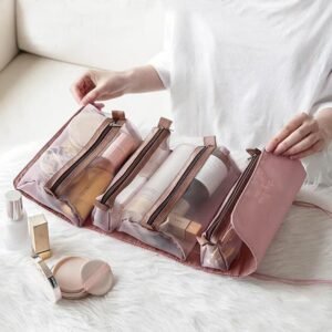 Women's Foldable Hanging Toiletry Bag - Large Portable Travel Makeup Organizer